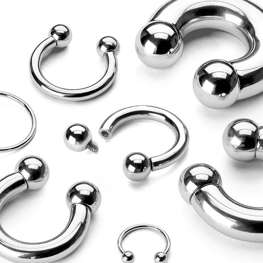 Surgical Steel Internally Threaded Plain Silver Horseshoe