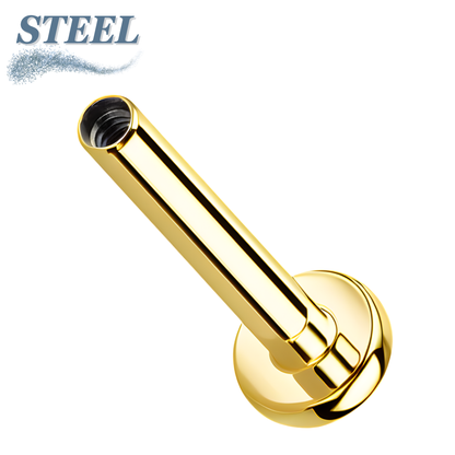Surgical Steel Internally Threaded Flat Back Labret (Post Only) 4mm Base