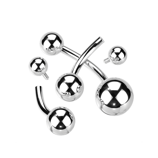 Titanium Internally Threaded Basic Silver Belly Bananas