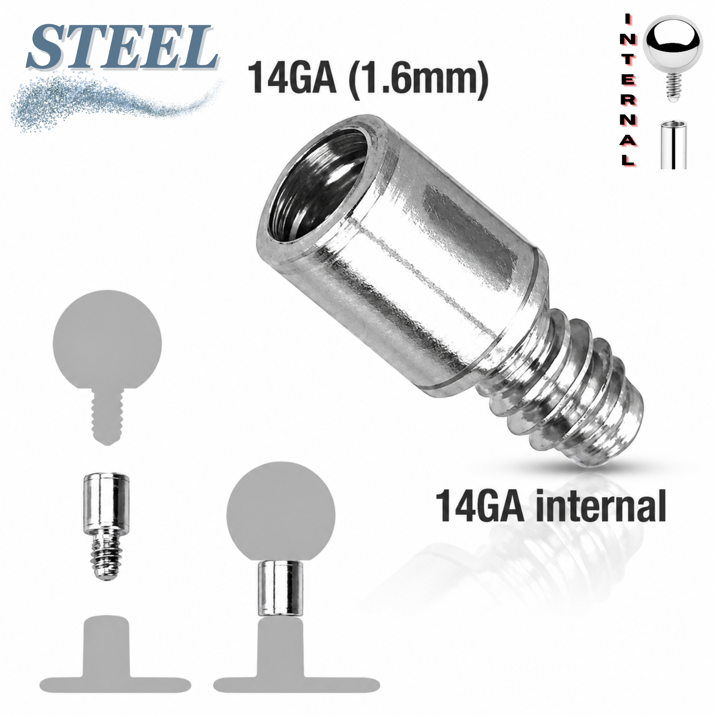 Surgical Steel Extender for Internal Jewelry