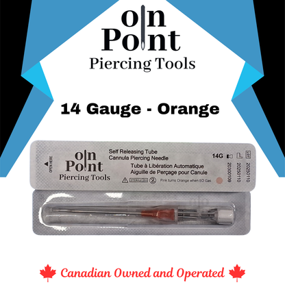 On Point Self Releasing Pre-Sterilized Cannula Piercing Needle 18G-14G - Single Needle (Also sold by box of 50)