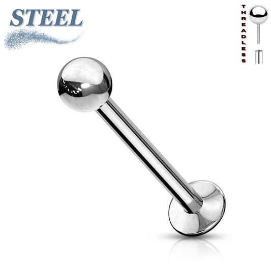 Surgical Steel Threadless Solid Ball Labret Combo - Silver