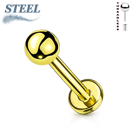 Surgical Steel Threadless Solid Ball Labret Combo - Coloured