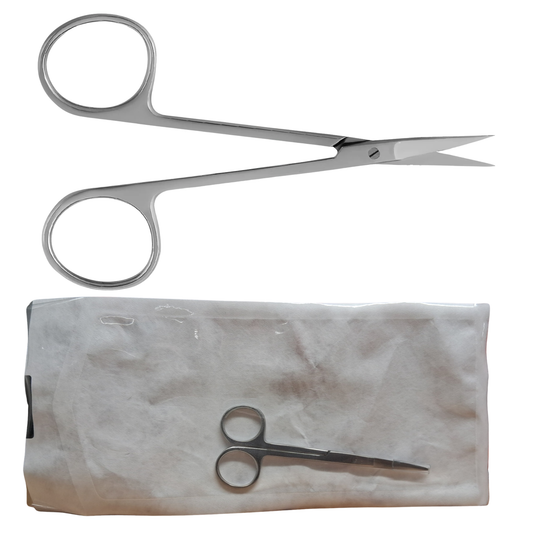 Pre-sterilized Iris Short Scissors 4.5" Overall Length