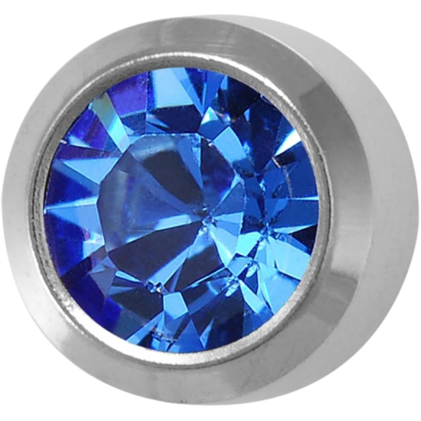 Pre-Sterilized Surgical Steel Earrings w/ Bezel Set CZ Birthstone (12Pk-$2.03/pr)