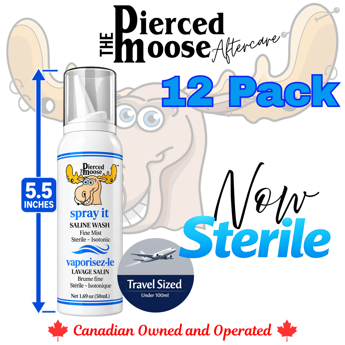 DP-Spray it - Sterile Saline Wash - 50ml Travel Size 12 PK