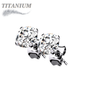 Titanium CZ Prong Set Earrings (Steel Backs)
