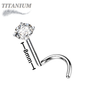 Titanium Corkscrew Nostril Prong Set - Piercing 8mm Length