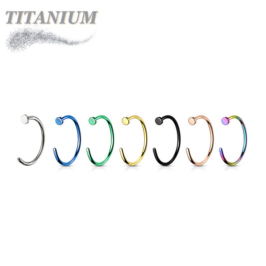 Titanium Flat Stopper Open Nostril Hoop