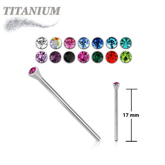 Titanium Nostril Fishtail with 2mm Martini Bezel Set CZ
