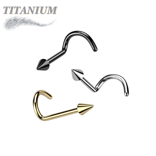 Titanium Nostril Corkscrew with 2mm Spike Top