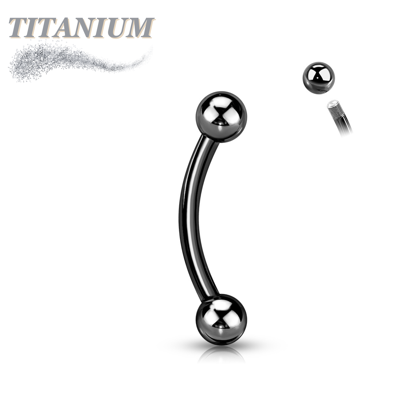 Titanium Externally Threaded Curved Barbell - Coloured