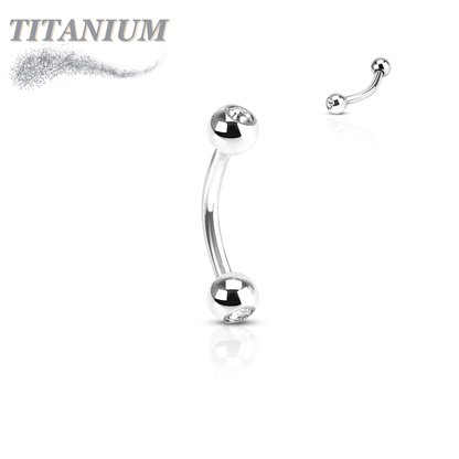 Pre-Sterilized Titanium Externally Threaded Curved Barbells w/ CZ Balls (CLEARANCE)