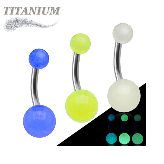 Glow in the Dark Titanium Belly Banana External Thread