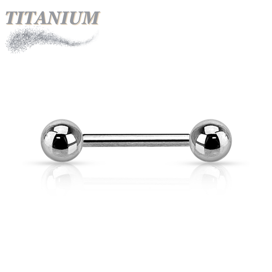 Titanium External Thread Straight Barbell