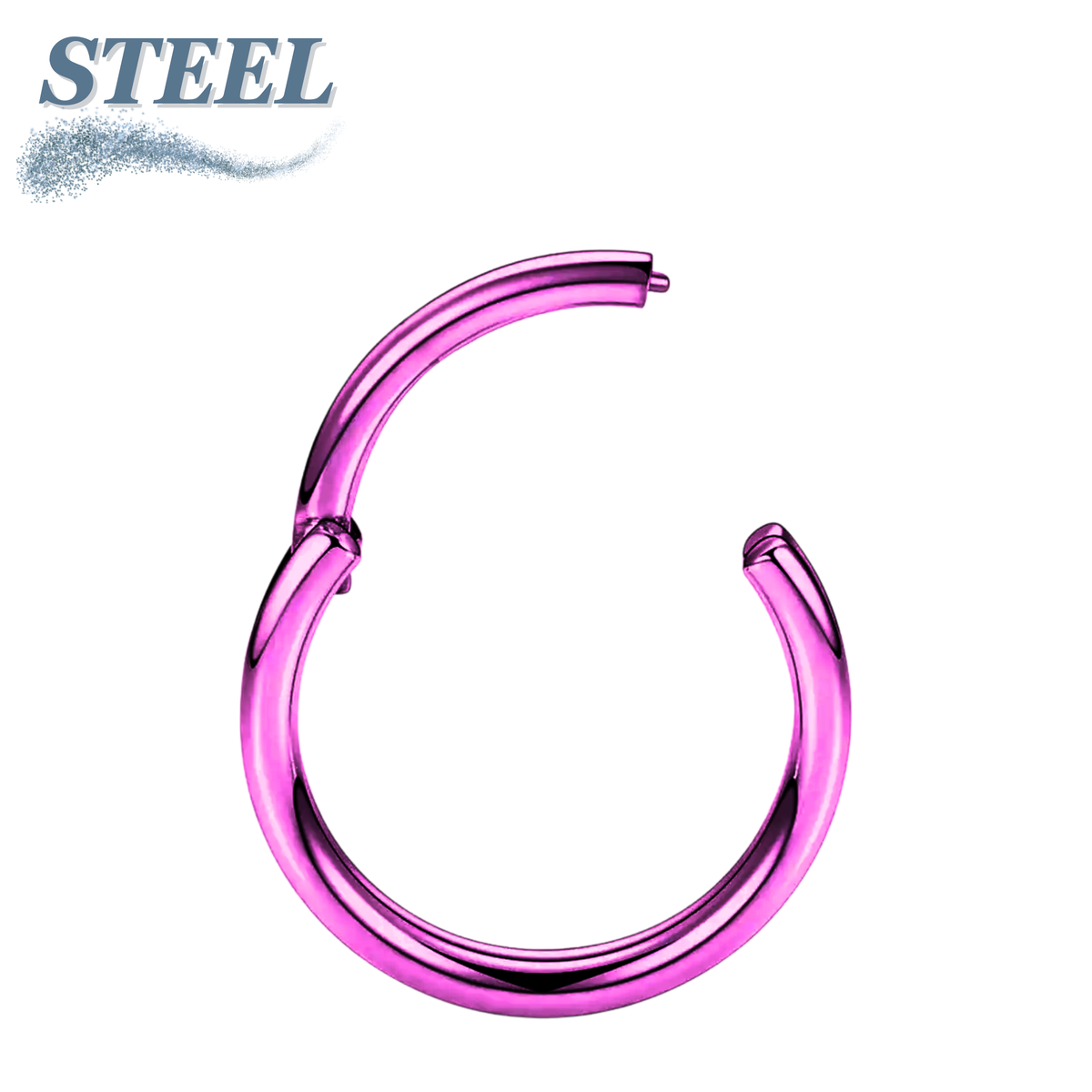 Surgical Steel Hinged Rings 14G-4G -Coloured