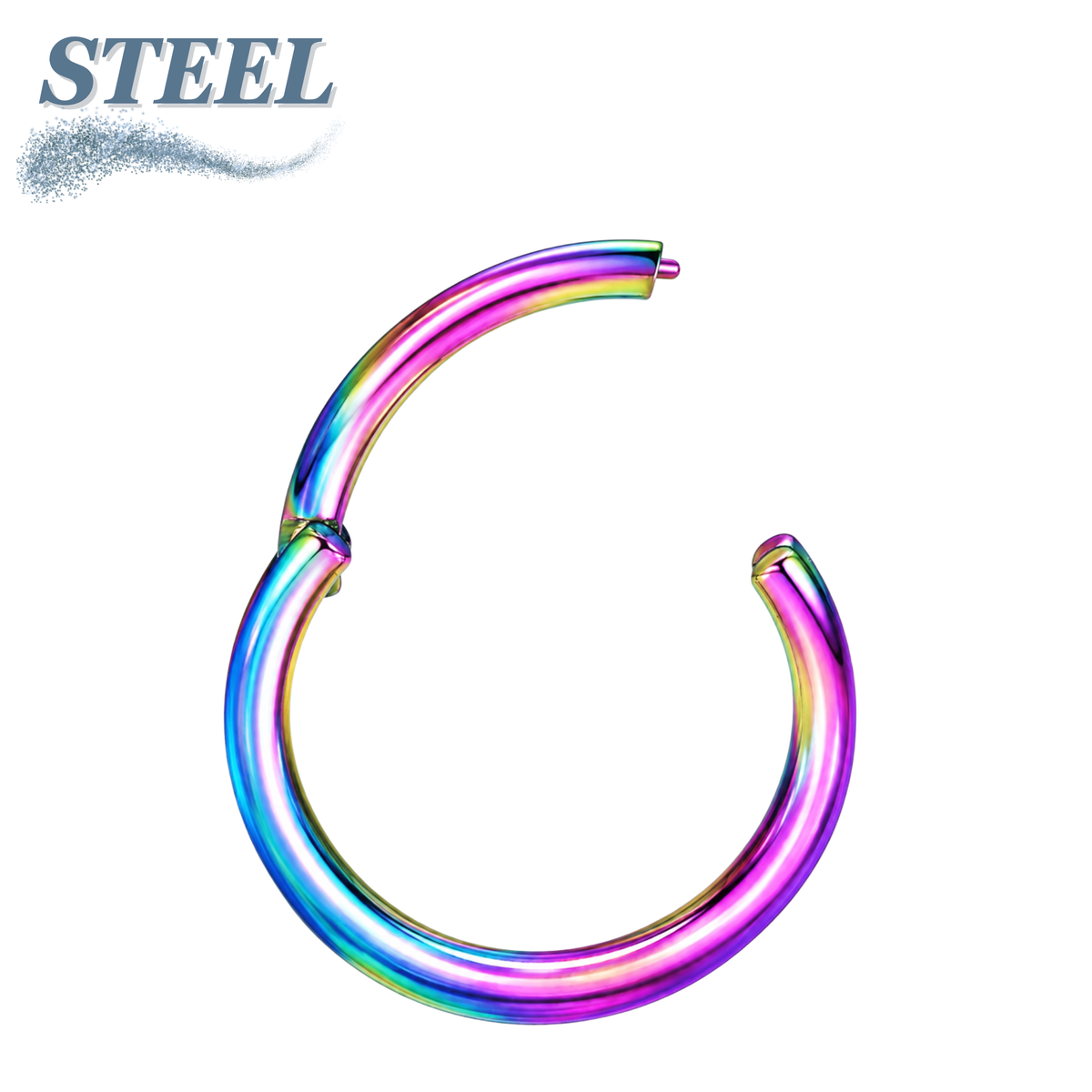 Surgical Steel Hinged Rings 14G-4G -Coloured