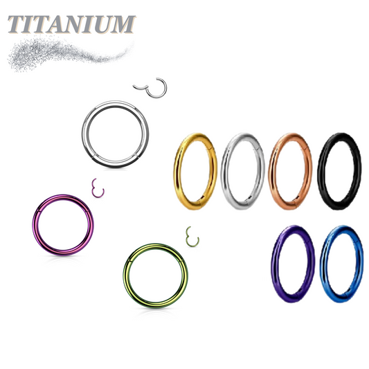 Titanium Colored Hinged Rings 16G and 14G
