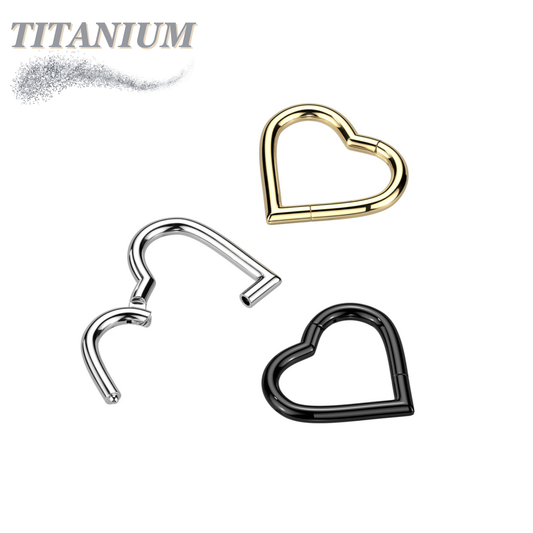 Titanium Hinge Heart Rings
