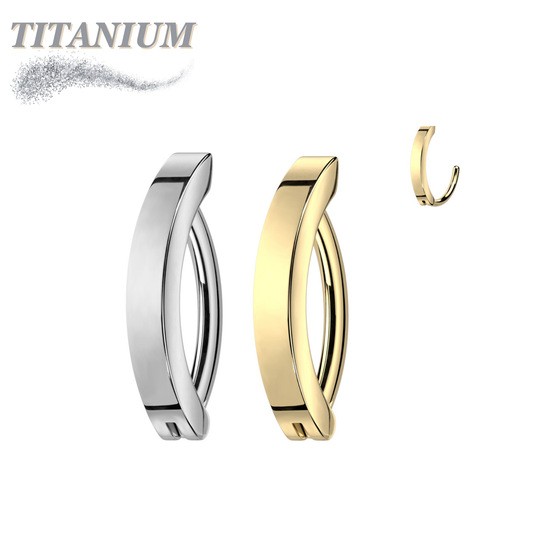 Titanium Hinged Belly Wide Band Ring