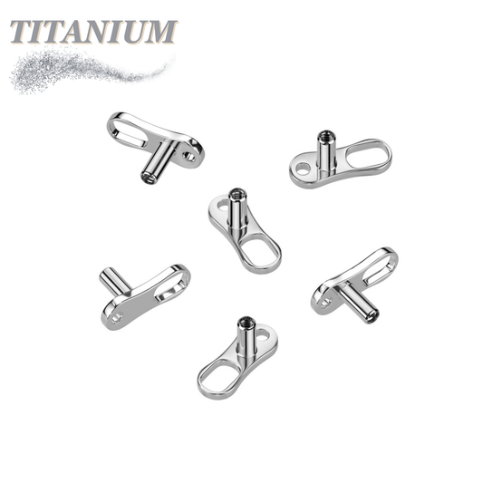 Titanium Internally Threaded 2 hole Dermal Anchor Base Only - Pick Size