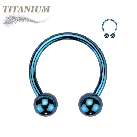Titanium Colored Circular Barbell/Horseshoe Internally Threaded