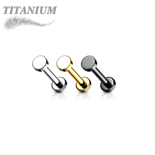 Internally Threaded Titanium Flat Disc Labret