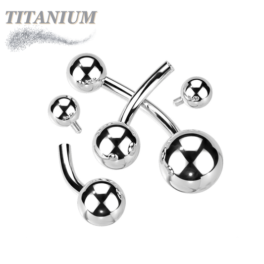 Titanium Internally Threaded Basic Silver Belly Bananas