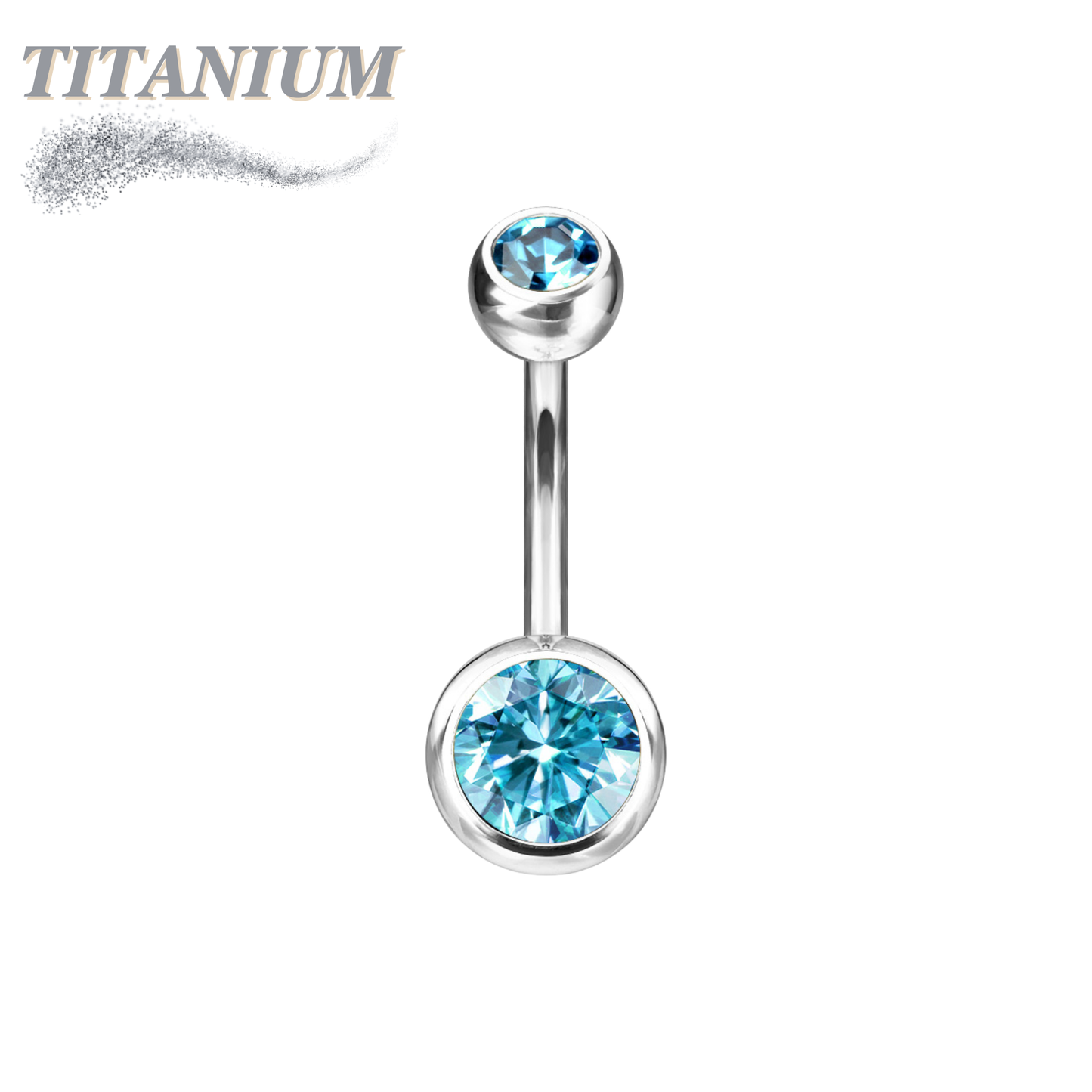 Titanium Internally Threaded Double Jewel Standard Belly Barbells