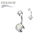 Titanium  Internally Threaded Premium Bezel Set Belly Bananas