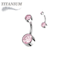 Titanium  Internally Threaded Premium Bezel Set Belly Bananas