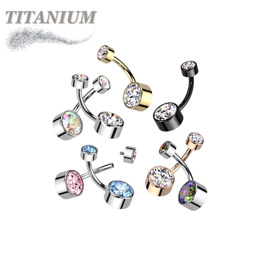 Titanium Premium Bezel Set Belly Bananas Internally Threaded
