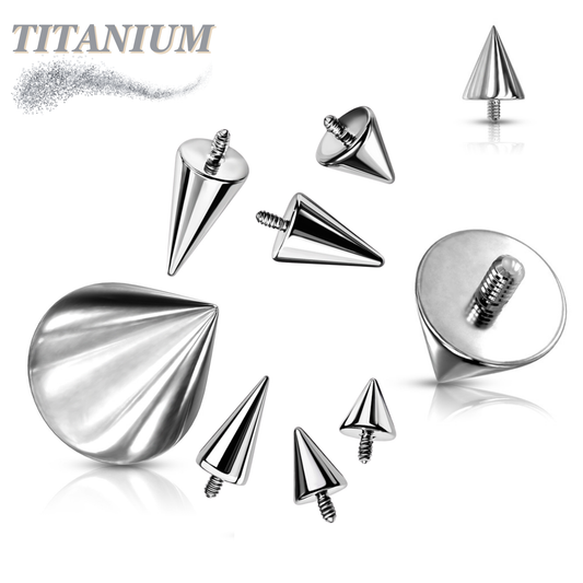 Titanium Internally Threaded Spike Ends (Top Only) - 10 Pack