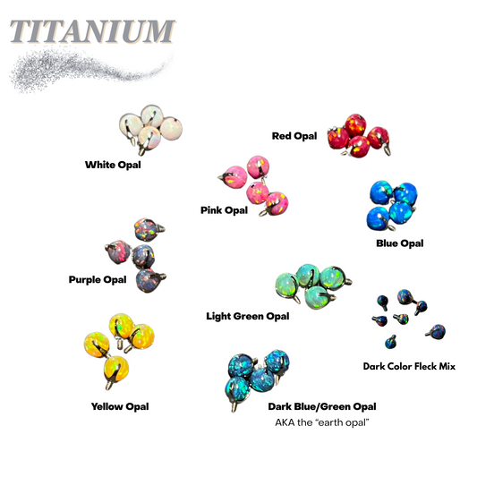 Titanium Internal Thread Opal Claw Set Ball