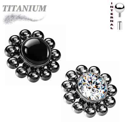 Titanium Internally Threaded 4mm Feature Middle with Bead Edge (Top Only)
