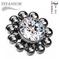 Titanium Internally Threaded 4mm Feature Middle with Bead Edge (Top Only)