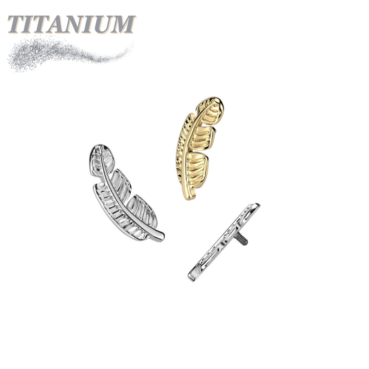 Titanium Leaf/Feather Internally Threaded Top Only
