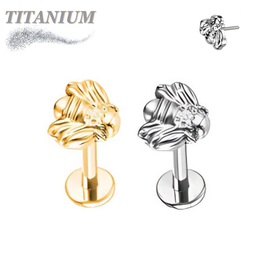 Titanium Threadless Bee Labret Combo - 4mm Base