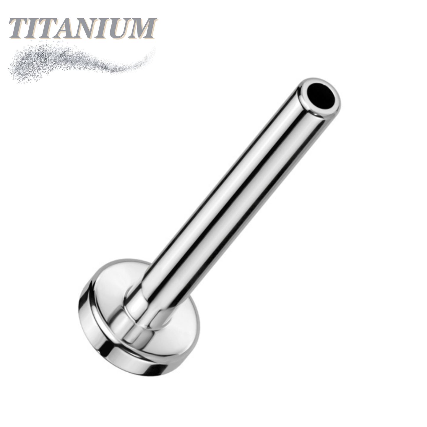 Titanium Threadless Flat Back Labret (Post Only) 4mm Base