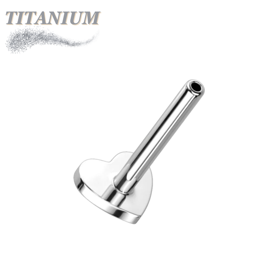 Titanium Threadless Heart Flat Back Labret (Post Only)