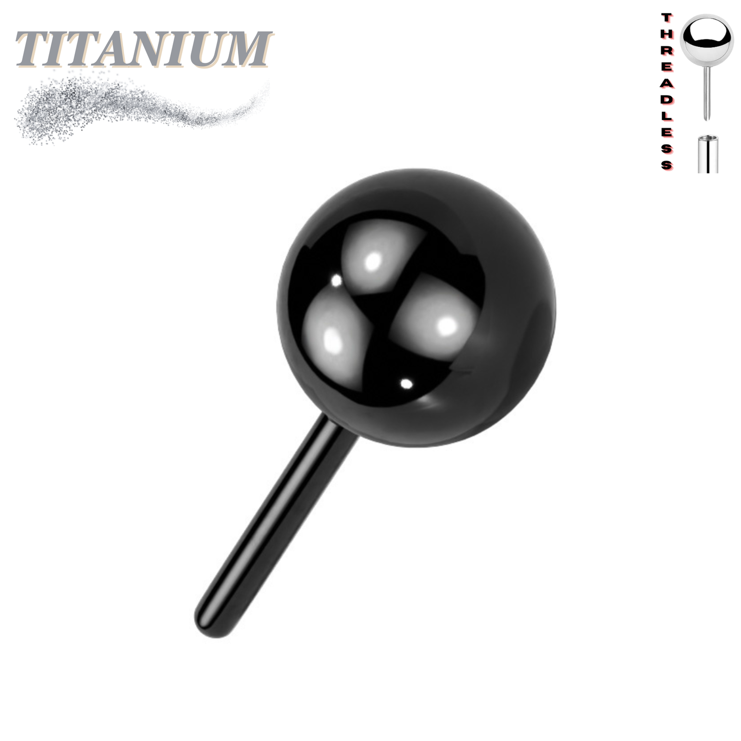 Titanium Threadless Ball (Top Only)