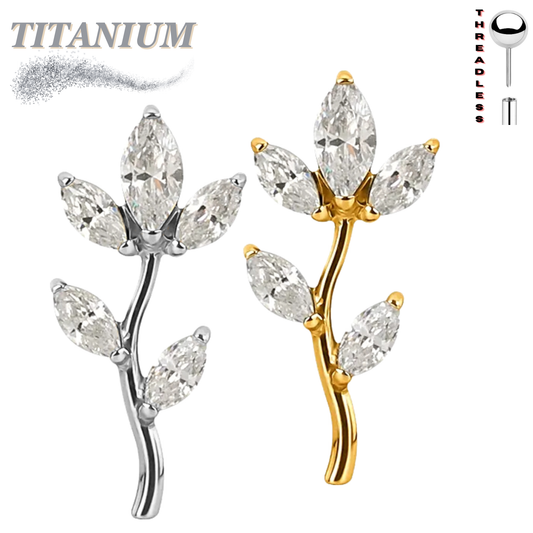 Titanium Threadless CZ Tree (Top Only)