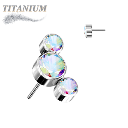 Lovisa - Pre-Sterilized Titanium Threadless 3 Curve Bezel Set (Top Only)