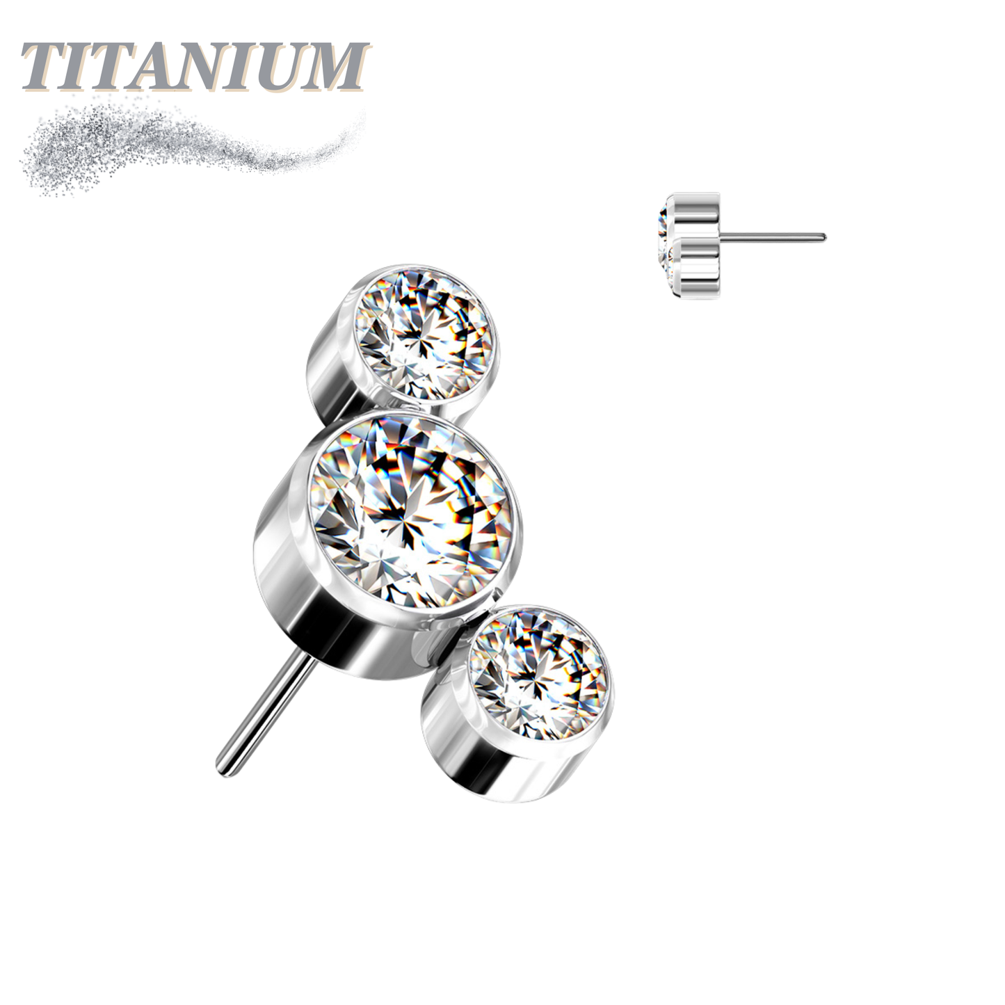 Lovisa - Pre-Sterilized Titanium Threadless 3 Curve Bezel Set (Top Only)