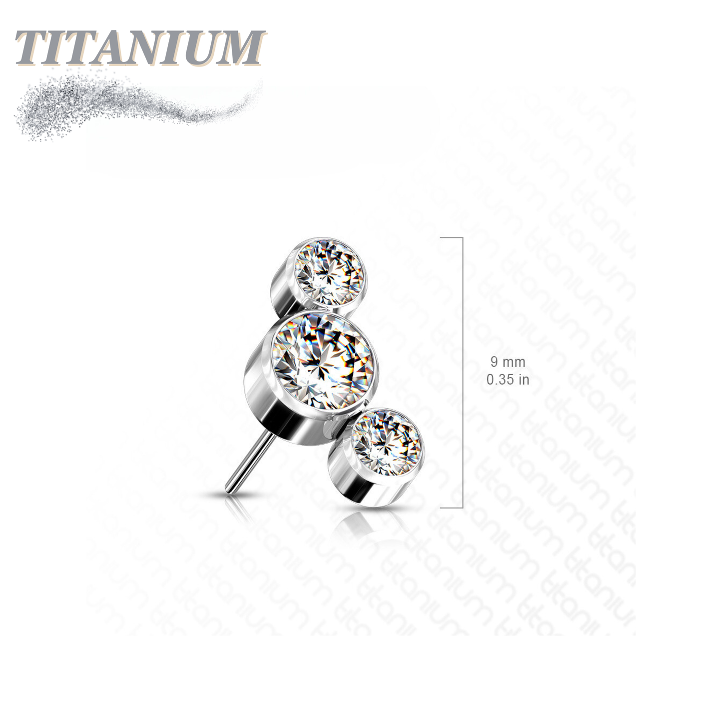 Lovisa - Pre-Sterilized Titanium Threadless 3 Curve Bezel Set (Top Only)