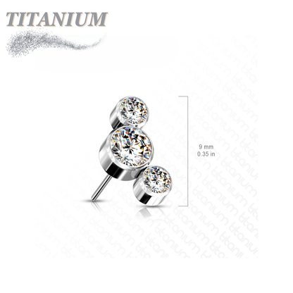 Lovisa - Pre-Sterilized Titanium Threadless 3 Curve Bezel Set (Top Only)
