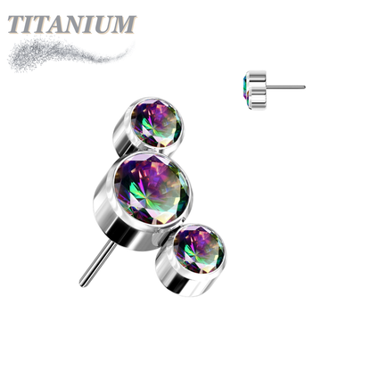 Lovisa - Pre-Sterilized Titanium Threadless 3 Curve Bezel Set (Top Only)
