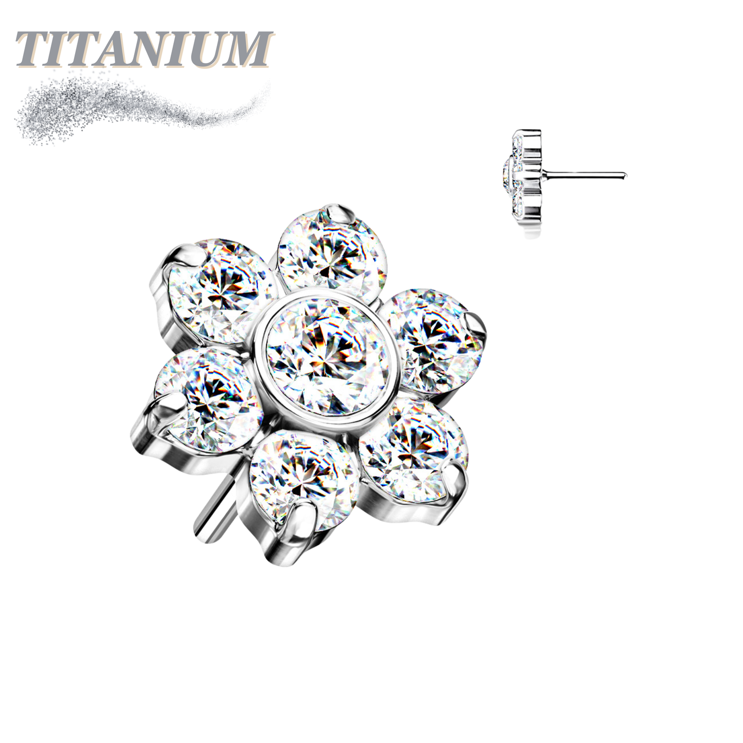 Titanium Threadless Flower (Top Only)