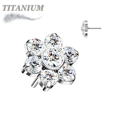 Titanium Threadless Flower (Top Only)