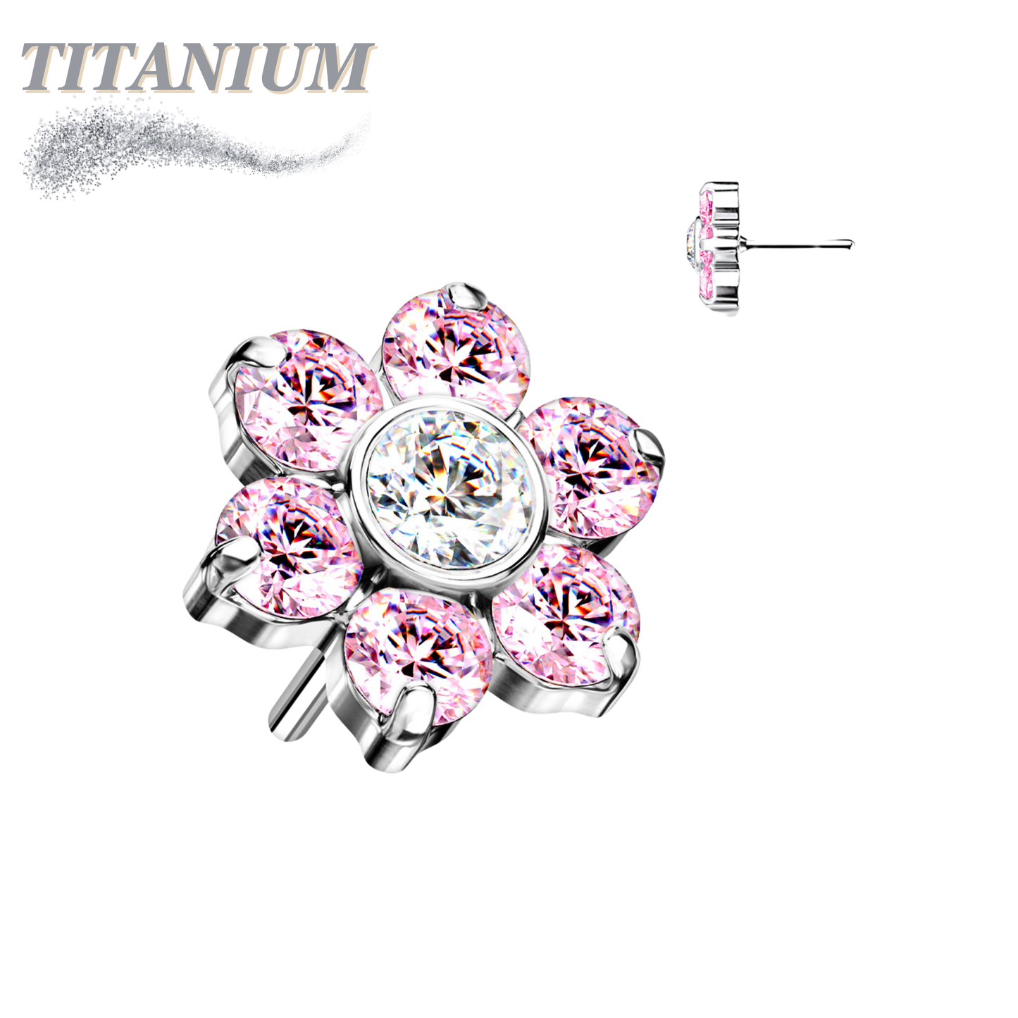 Titanium Threadless Flower (Top Only)